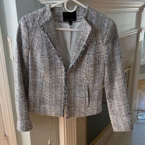 Banana Republic Women's Navy and White Tweed Blazer